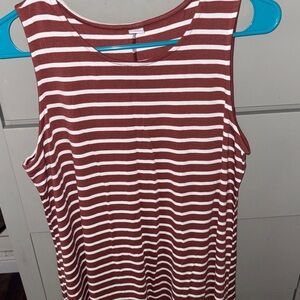 Old Navy Red and White Striped Tank Top